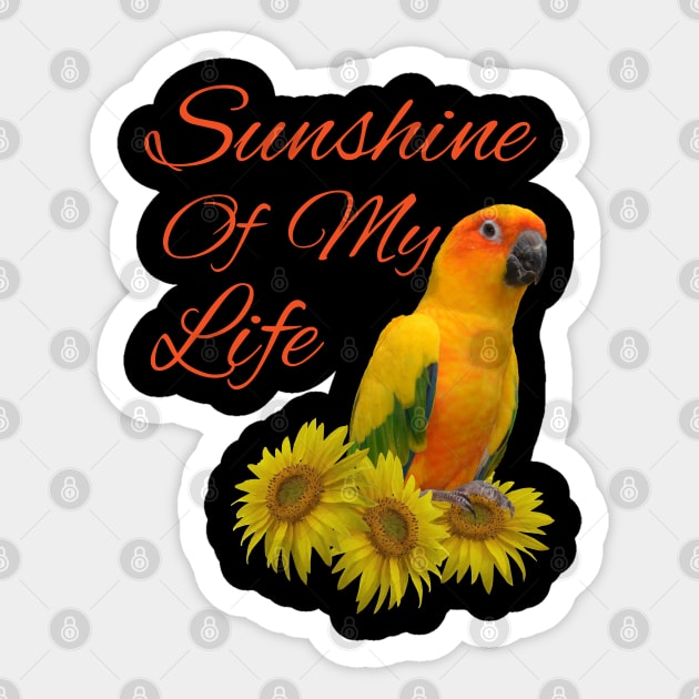 Sun Conure Parrot Sunshine Sunflower Sticker by Einstein Parrot